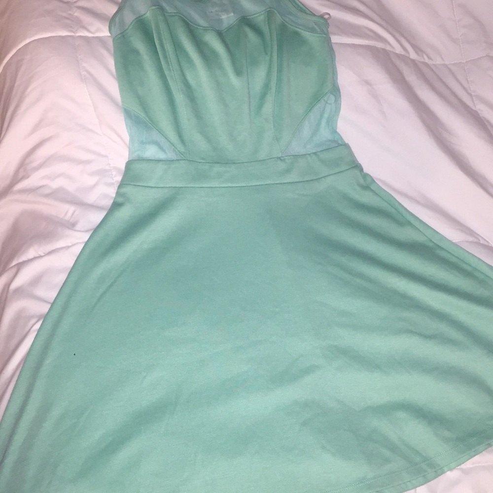 Mint Mesh Top Summer Dress - Picture 2 of 5